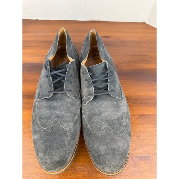 Men\'s‎ Clark\'s Oxford Gentlemans Wingtip Suede Leather Dress Shoes Size 13M main image 10